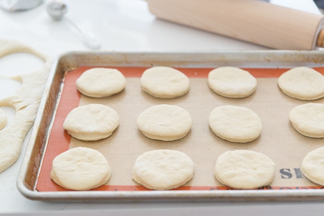 Cut Dough Circles on a Silicone Mat