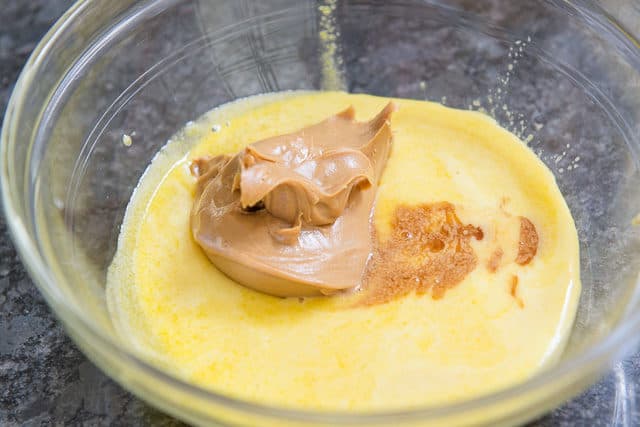 Peanut Butter and Vanilla Extract Added to the Egg Yolk Mixture