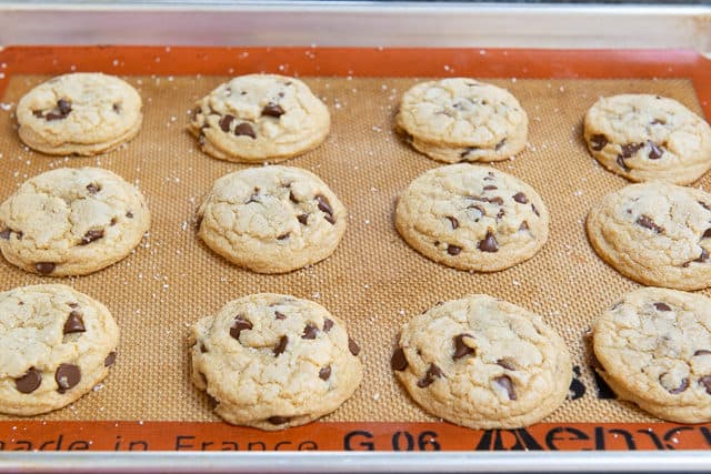 Quick Chocolate Chip Cookie Cooling On Silicone Mat