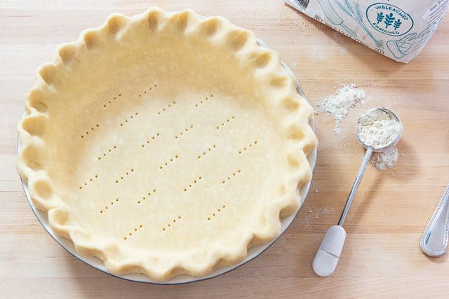 Pie Crust Recipe - Pressed Into Pie Plate and Pricked with Fork