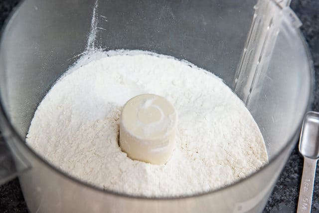 Flour and Salt in Food Processor Bowl