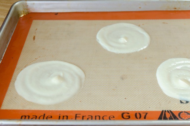 Circular Batter on Silicone Mat Before Baking