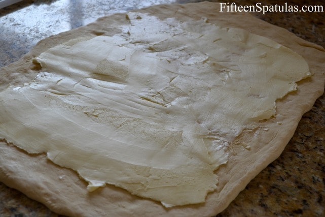 Puff Pastry Dough Smeared with Butter