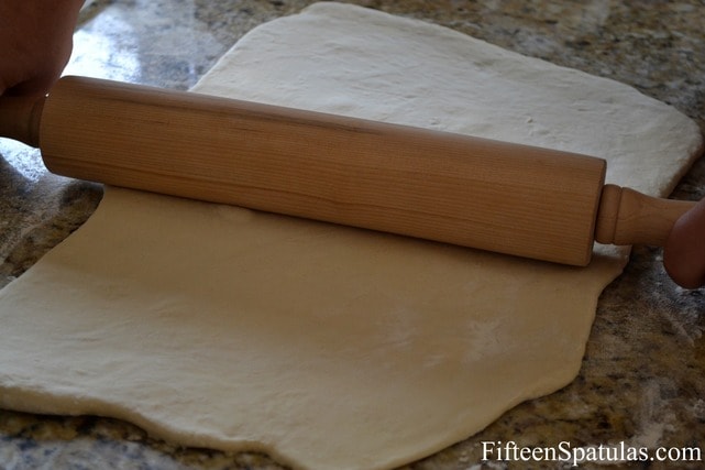 Rolling Puff Pastry Dough with Rolling Pin