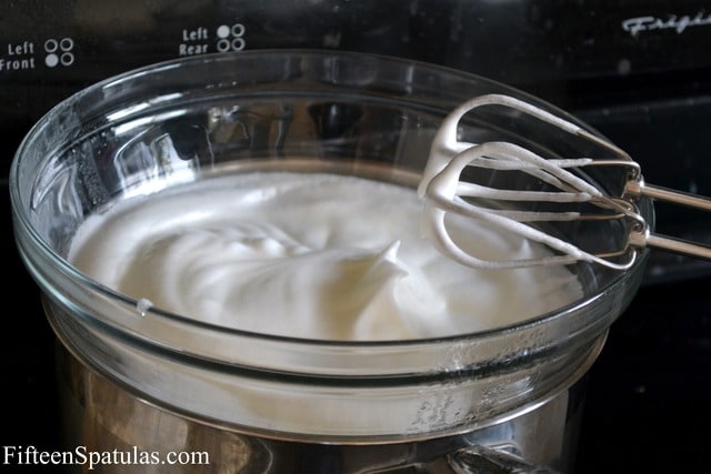 Whipped Egg Whites in Double Boiler