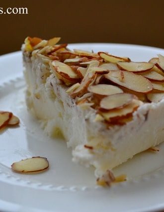 Almond Topped Tortoni with Chocolate Shavings