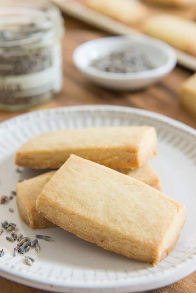 These Lavender Shortbread Cookies are buttery and lightly sweet, with a floral flavor and aroma from dried lavender. They're simple to make, only require 5 ingredients, and gift really well to family and friends!