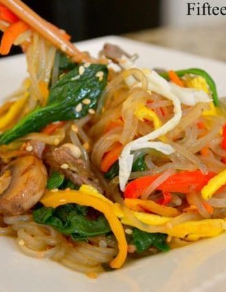 Glass Noodles with Korean Style Beef and Vegetables