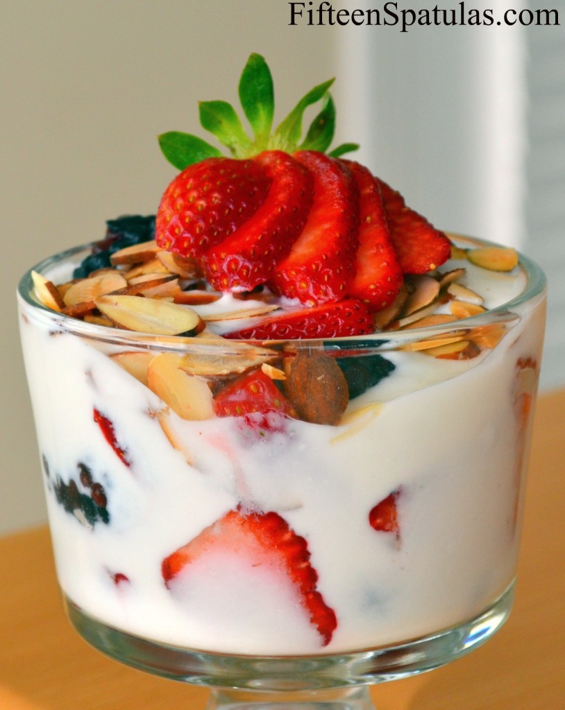 lavender honey yogurt with fresh berries and toasted almonds