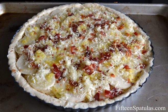 Ready to Bake Filled Tart Shell with Potato, Cheese, and Bacon