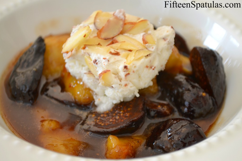 rum flambeed figs and bananas