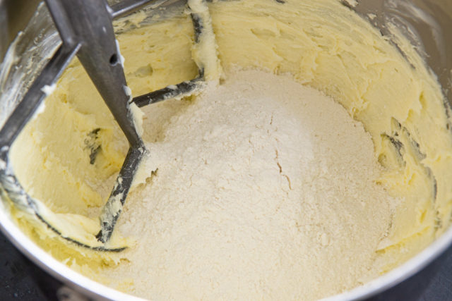 Flour Added to Mixing Bowl with Butter