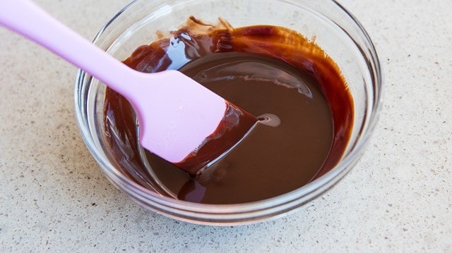 Melted Chocolate Ganache in Glass Bowl
