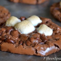Rocky Road Cookies - on Sheet Pan with Browned Marshmallows on Top