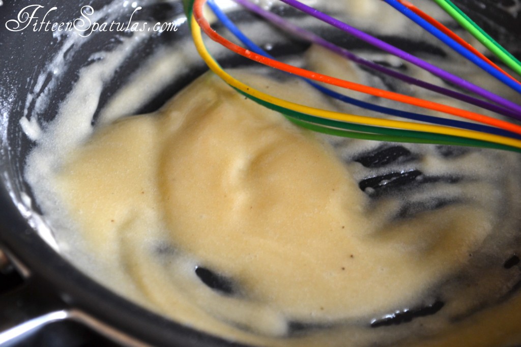 Stirring Souffle Base with Rainbow Whisk