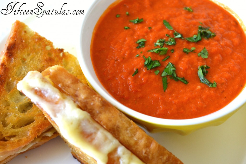 gruyere grilled cheese with sundried tomato soup