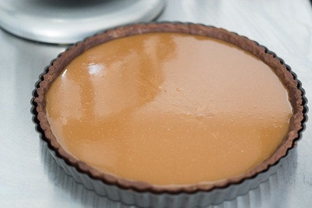 Salted Caramel Filled In To Chocolate Tart Shell