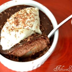 Chocolate Pots de Creme - With White Chocolate Whipped Cream on Top and chocolate Shavings