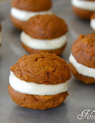 Pumpkin Spice Whoopie Pies with Vanilla Cream Cheese Filling
