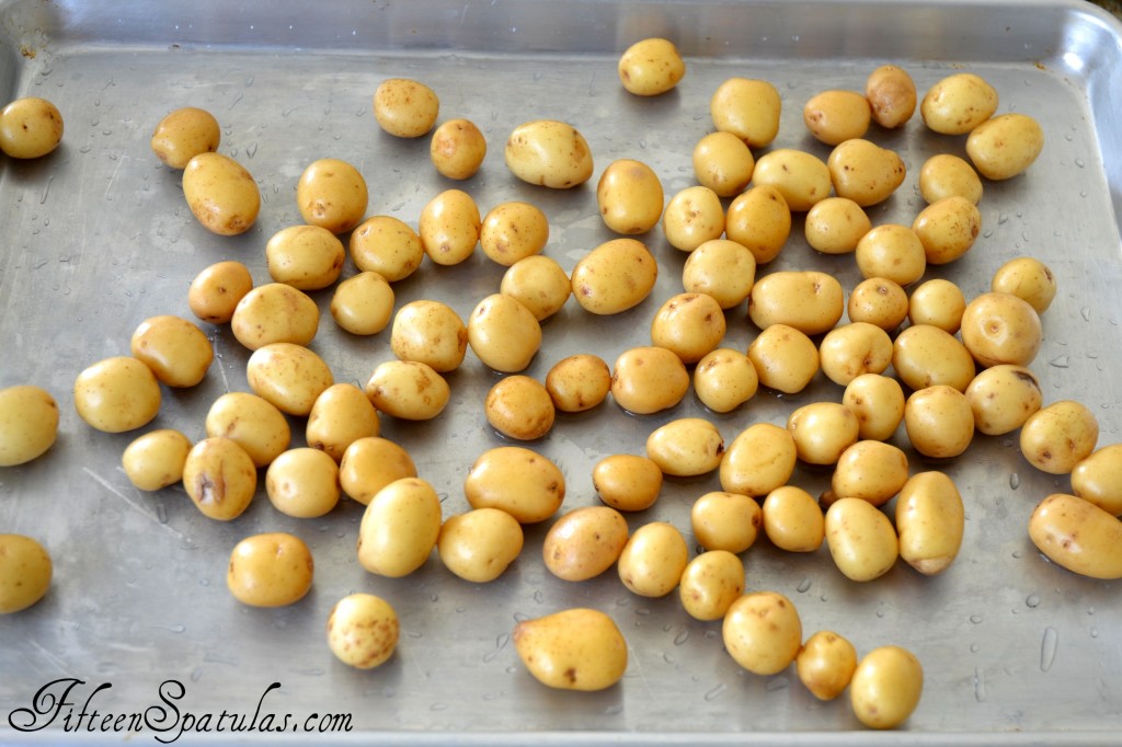 Honey gold baby potatoes on Sheet Pan Raw