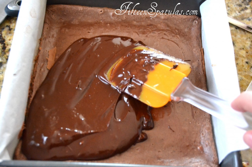 Chocolate Cheesecake Filling - With Chocolate Being Spread on Top