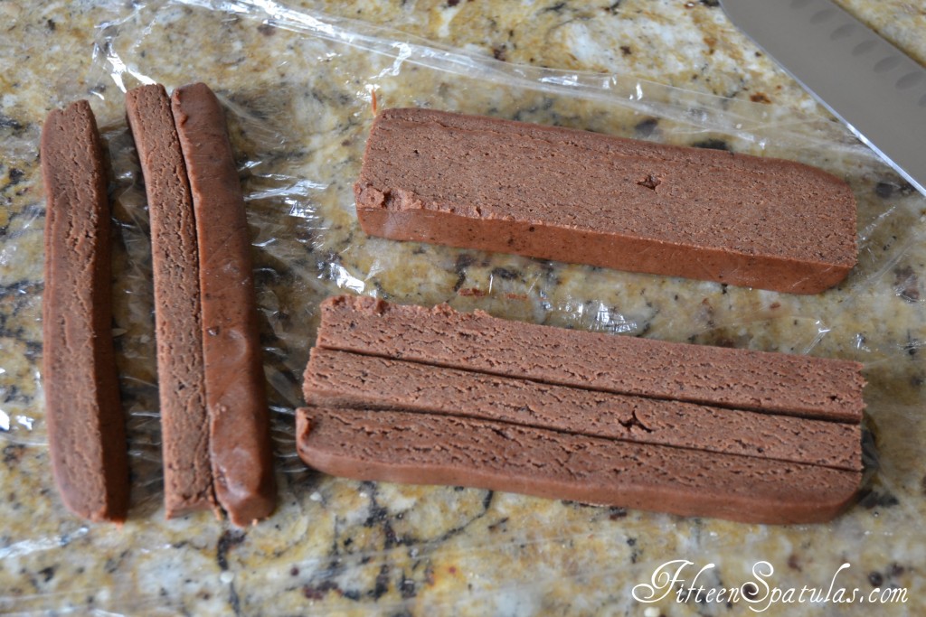 Chocolate Dough Cut Into Long Strips
