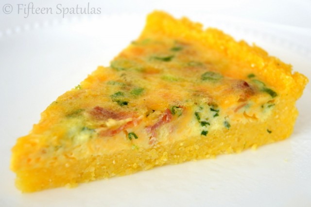 Grits Quiche - Filled with Bacon Cheddar Mixture and Sliced