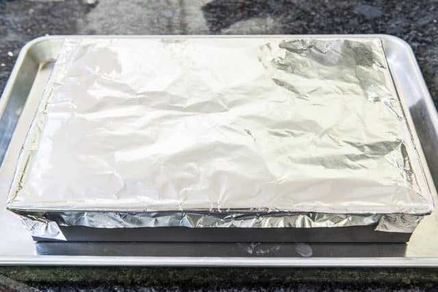 Bake lasagna with foil on top to trap in the moisture