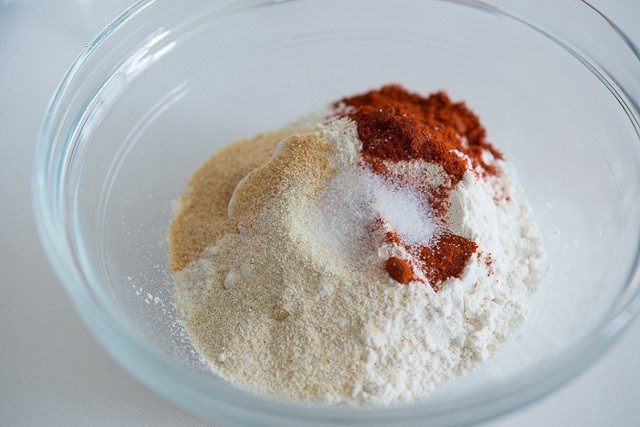Garlic, Paprika, Spices, Salt, and Flour in Bowl
