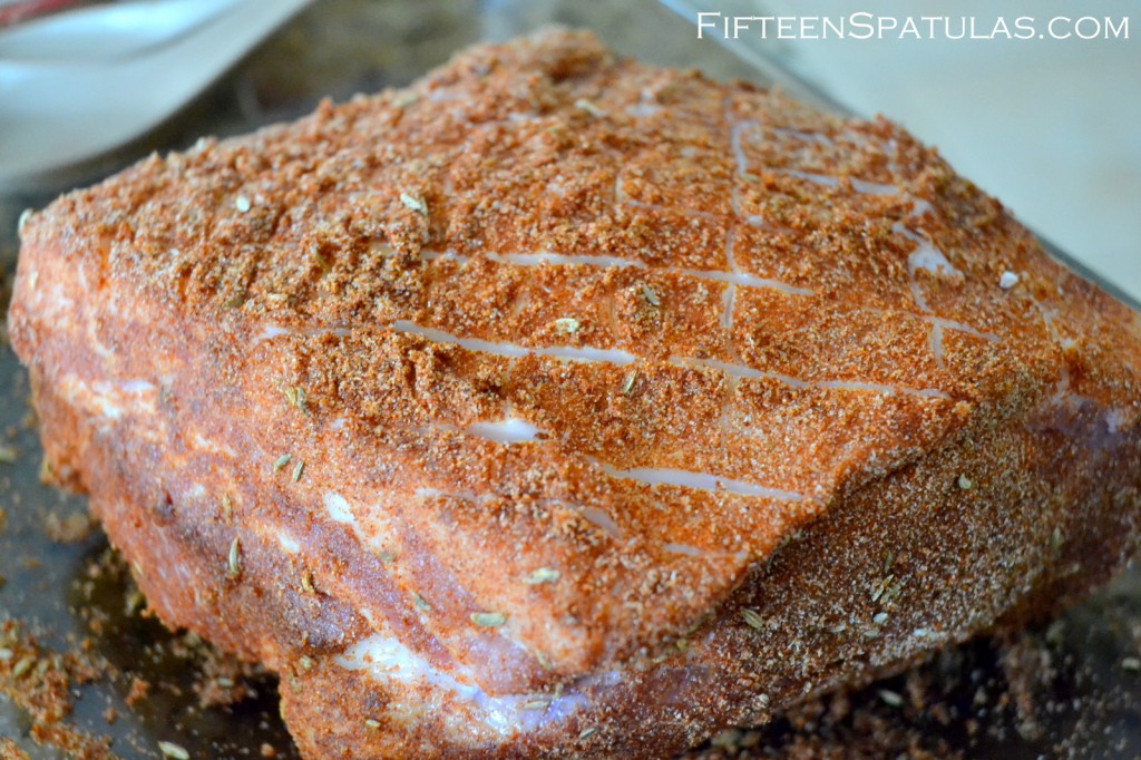 Pork Shoulder with Spices Rubbed on Top