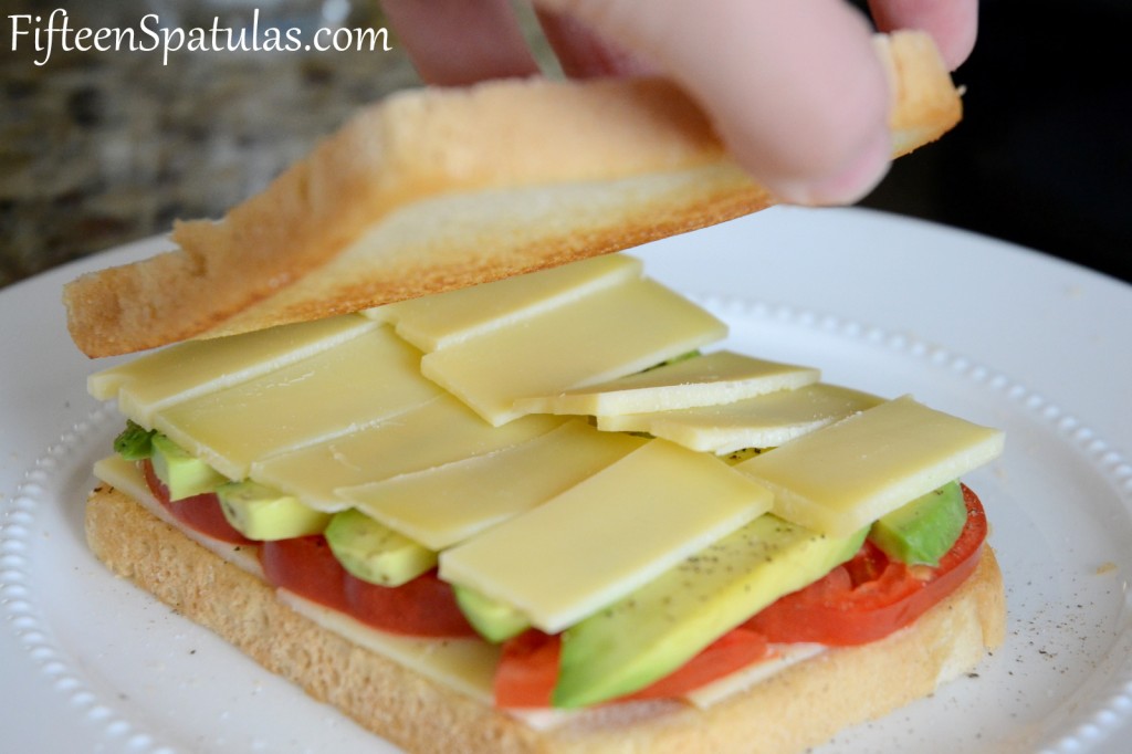 Adding Top Bread for Grilled Cheese with Tomato
