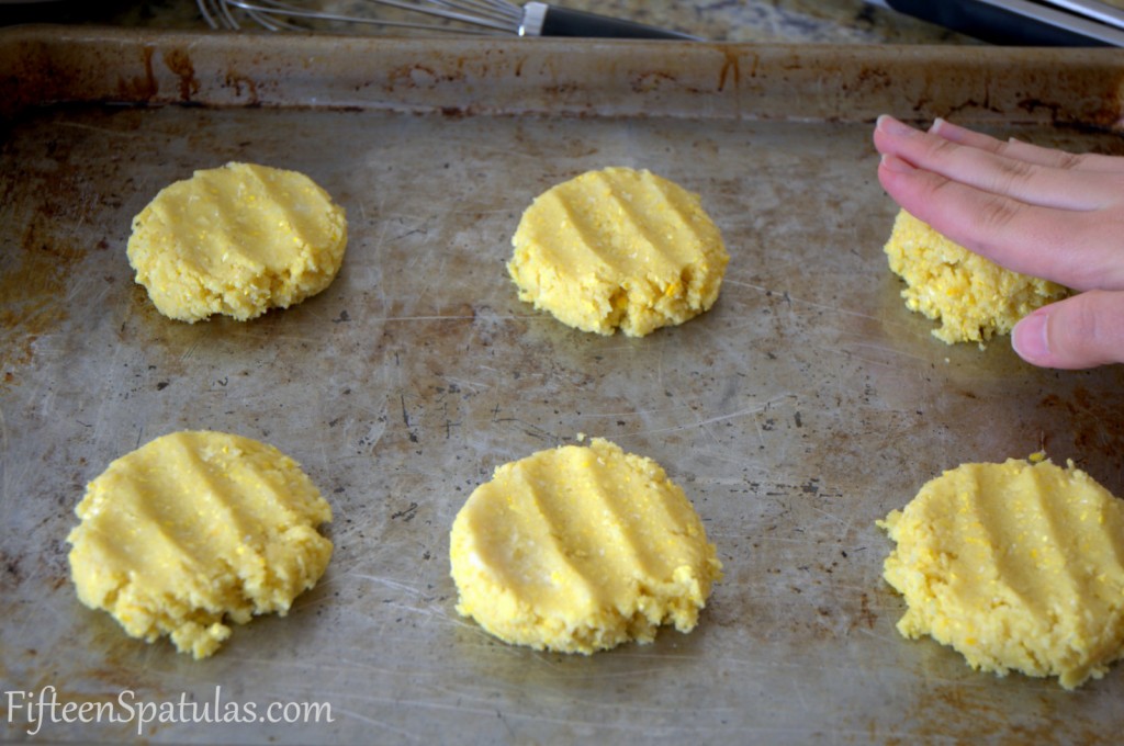 Pressing Cookie Mounds Down with Fingers to Flatten