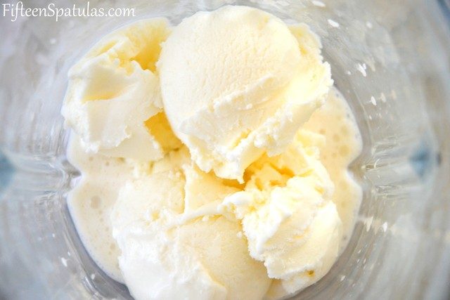 Scoops of Vanilla Ice Cream in Blender