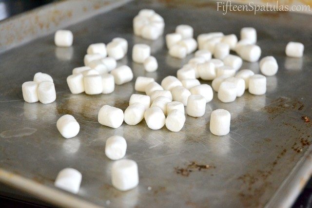 Mini Marshmallows on sheet pan