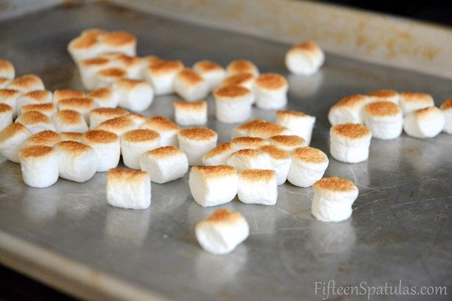 Toasted Mini Marshmallows on sheet pan