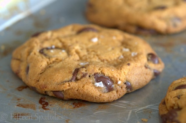 Aged Chocolate Chip Cookies on Sheet Pan
