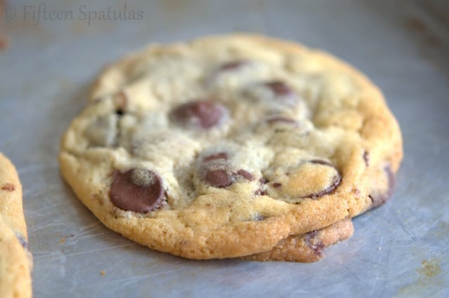 Aged Chocolate Chip Cookie on Sheet Pan