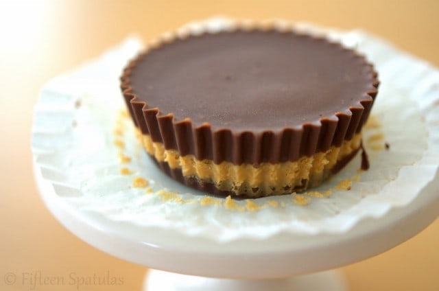peanut butter cup from scratch on white stand
