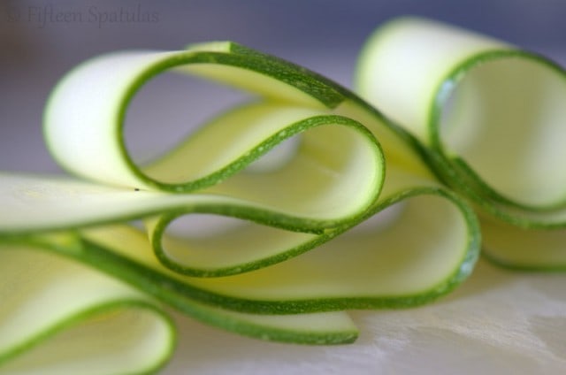 Thinly Sliced Zucchini Ribbons