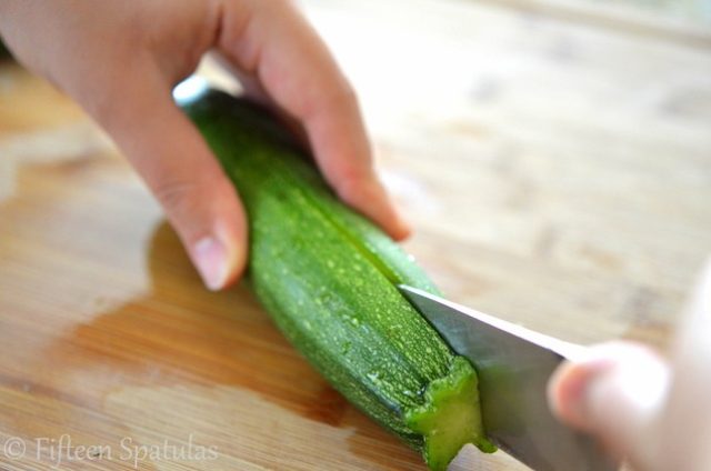 Slicing a Zucchini Lengthwise 