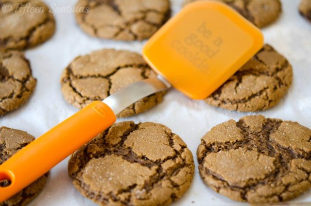 Ginger Crinkle Cookies with Cookie Spatula