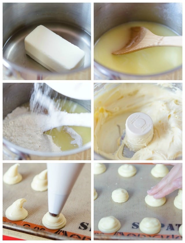 Photo Collage of Cream Puff Process Shots