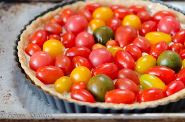 Raw Assorted Tomatoes Inside Tart Shell