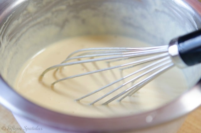 Coffee Cake Batter in Mixing Bowl with Whisk