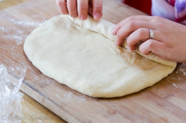 Rolling sandwich bread dough like a cinnamon roll