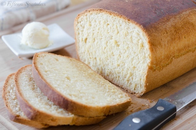 butter bread loaf - With Some Slices Taken to Show Interior