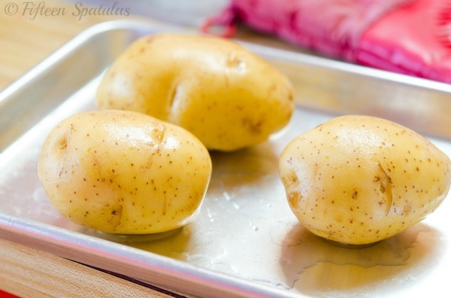 yukon gold potatoes to be roasted for gnocchi
