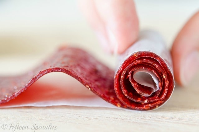 Fruit Roll Ups - Close Up with Vivid Red Color from Strawberries