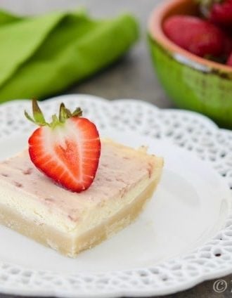 Strawberry Swirl Cheesecake Bars