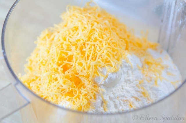 Shredded Cheddar Cheese on Flour Ingredients